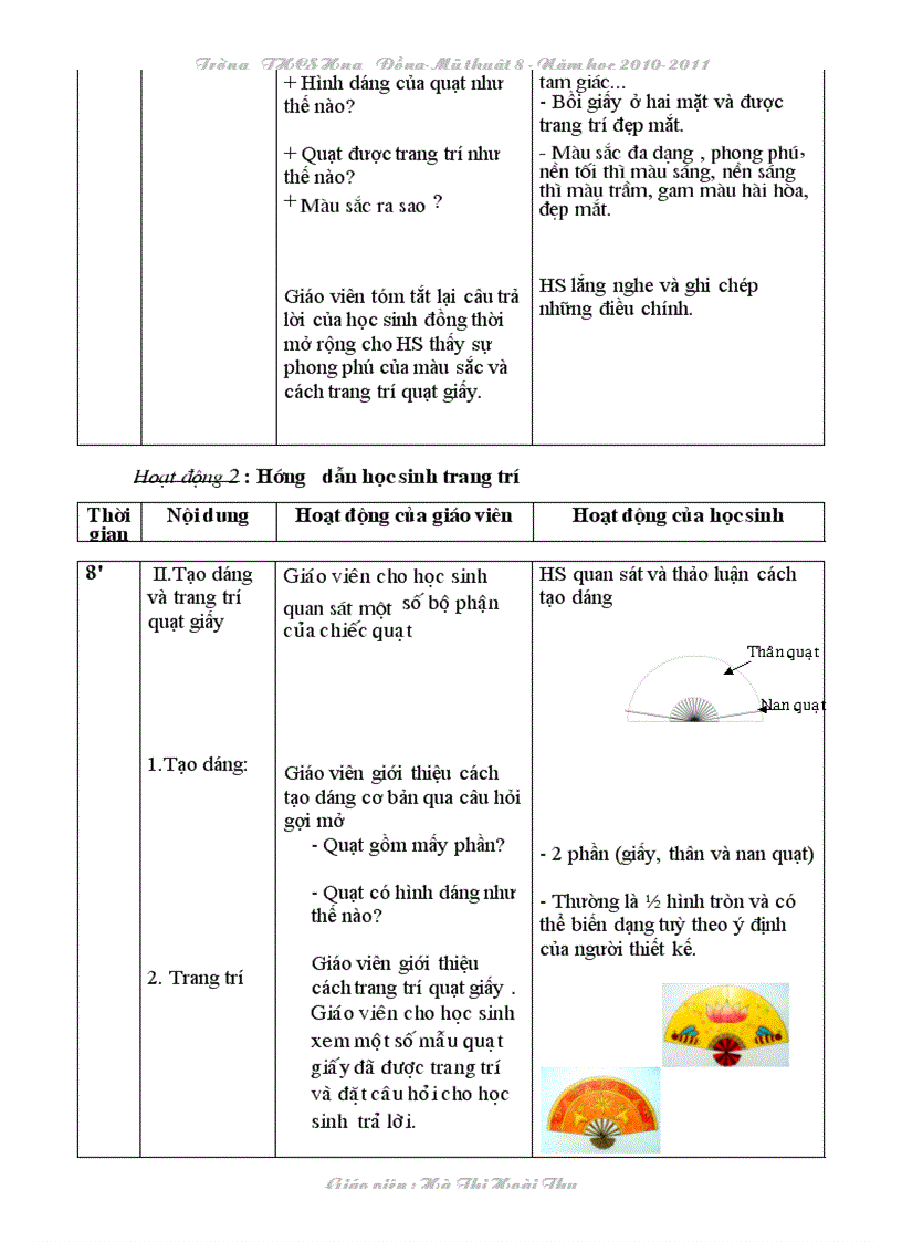 image for page Tiết 1 Trang trí quạt giấy Mỹ thuật 8