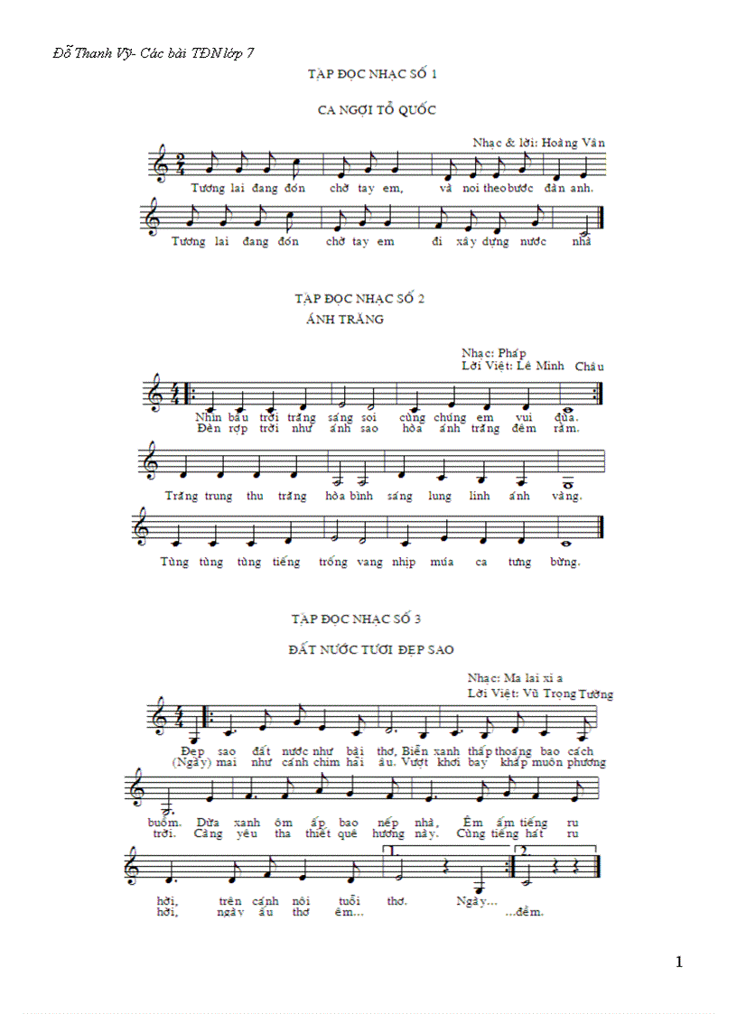 image for page 9 bài tập đọc nhạc lớp 7