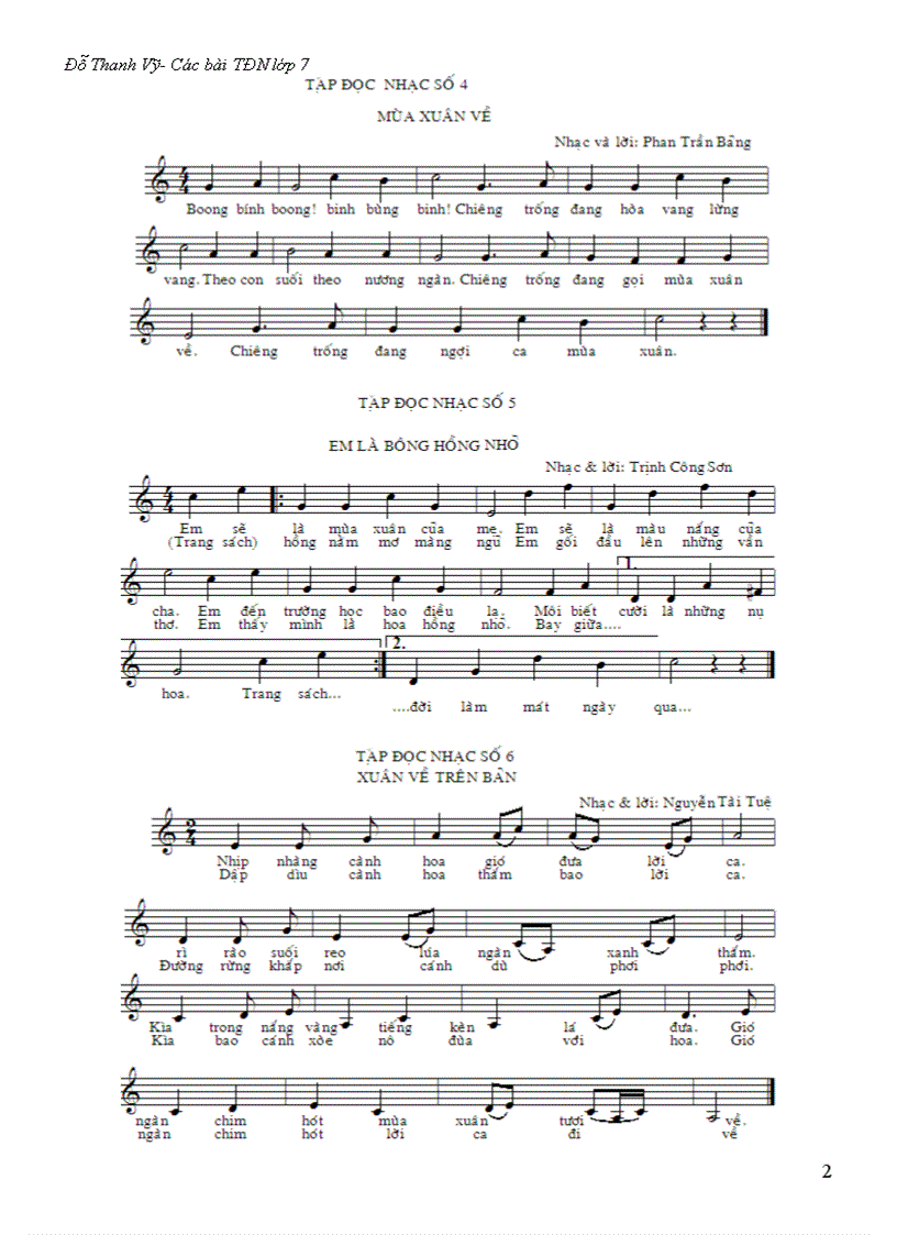 image for page 9 bài tập đọc nhạc lớp 7