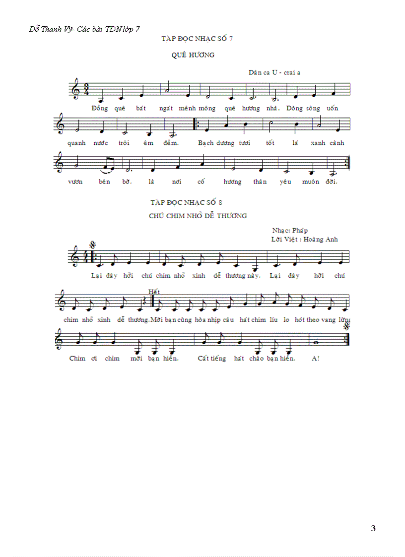 image for page 9 bài tập đọc nhạc lớp 7