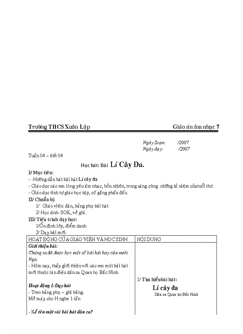 image for page Âm nhạc 7 từ tiết 1 đến tiết 29