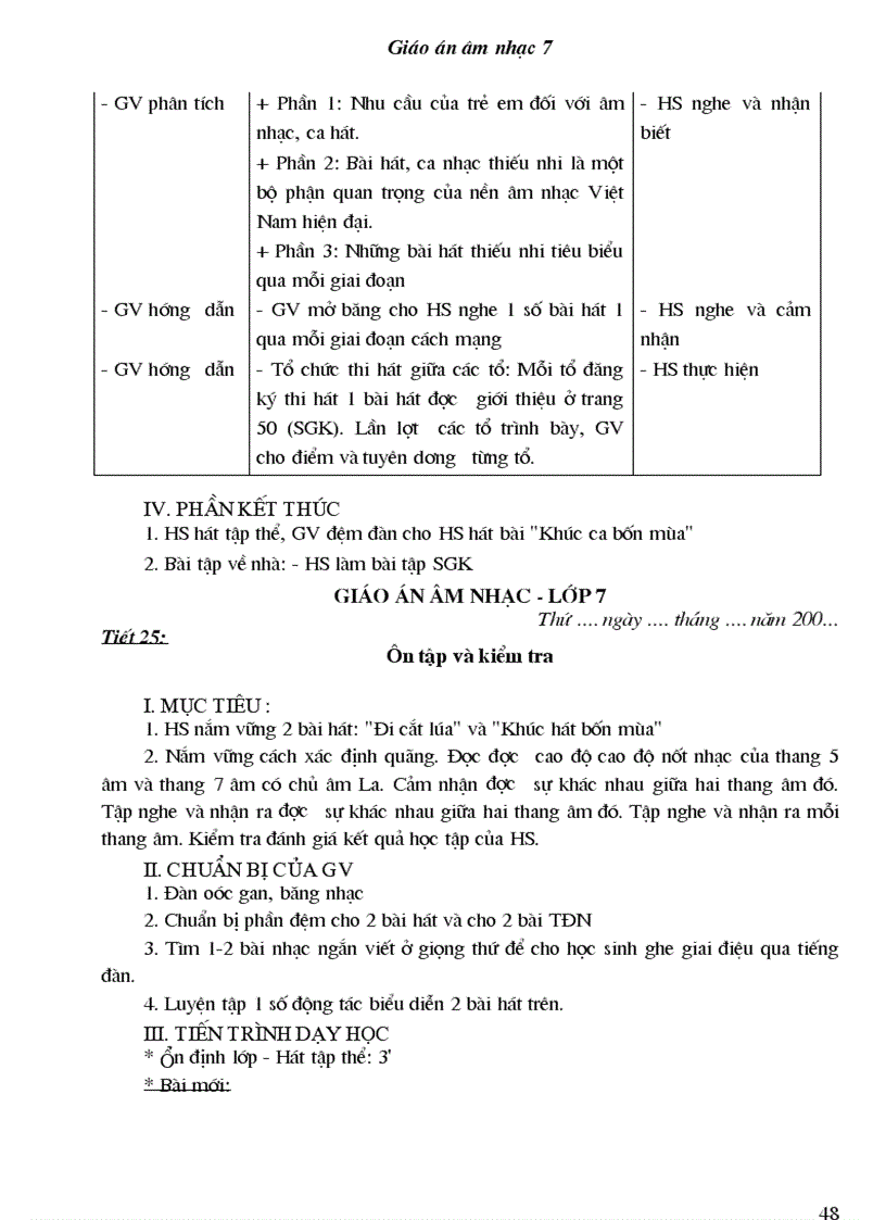 image for page Bộ giáo án âm nhạc lớp 7