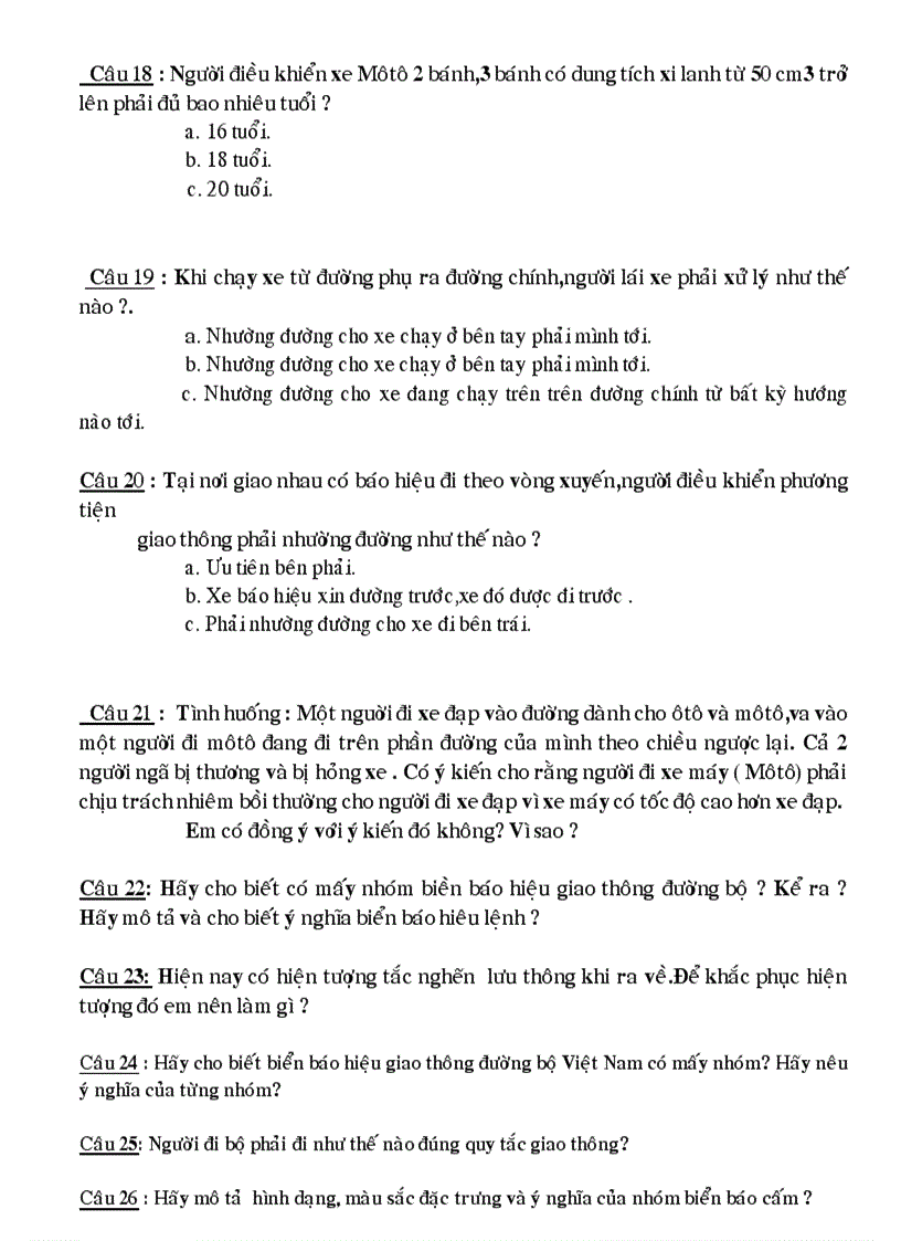 image for page Câu hỏi ATGT