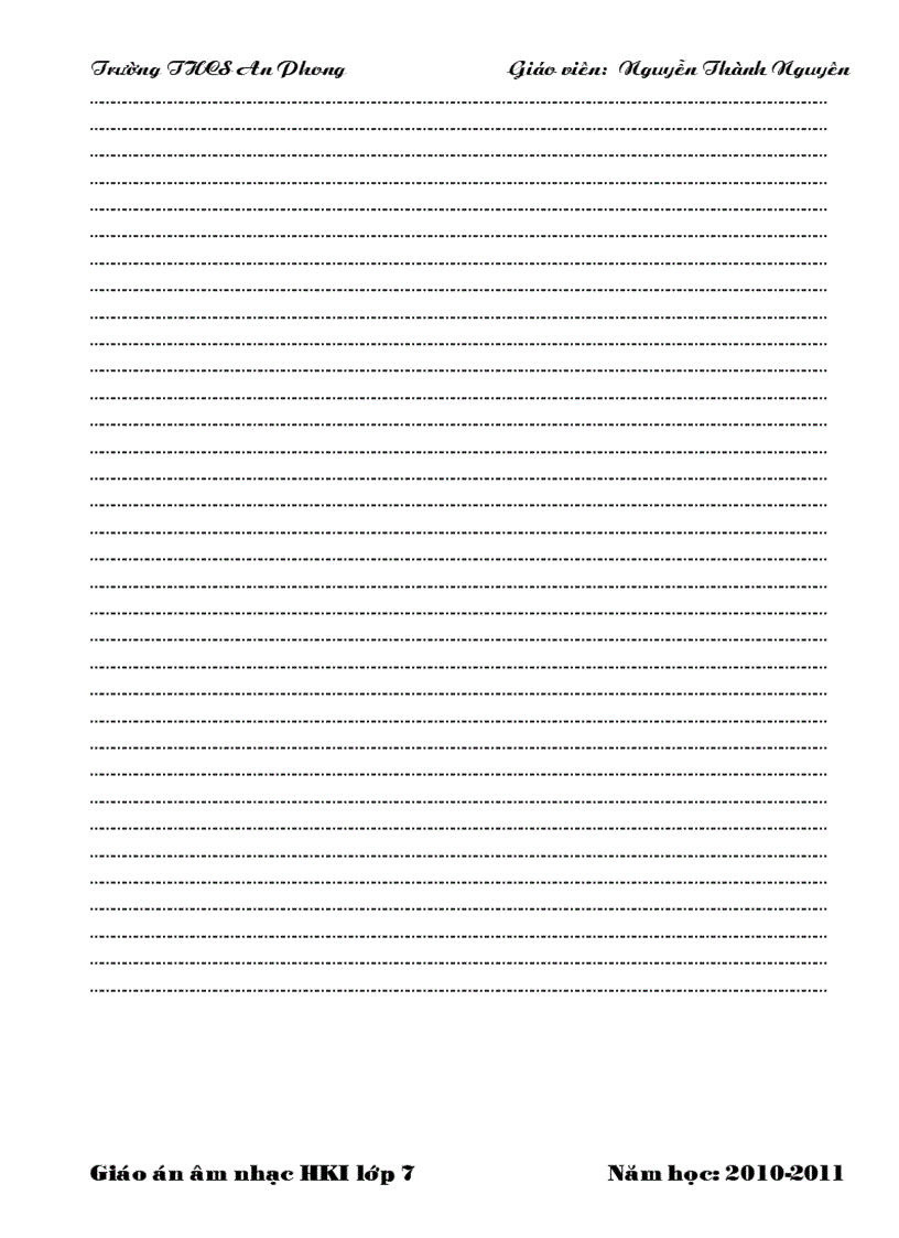 image for page Giáo án âm nhạc 4 cột HKI lớp 7 2010