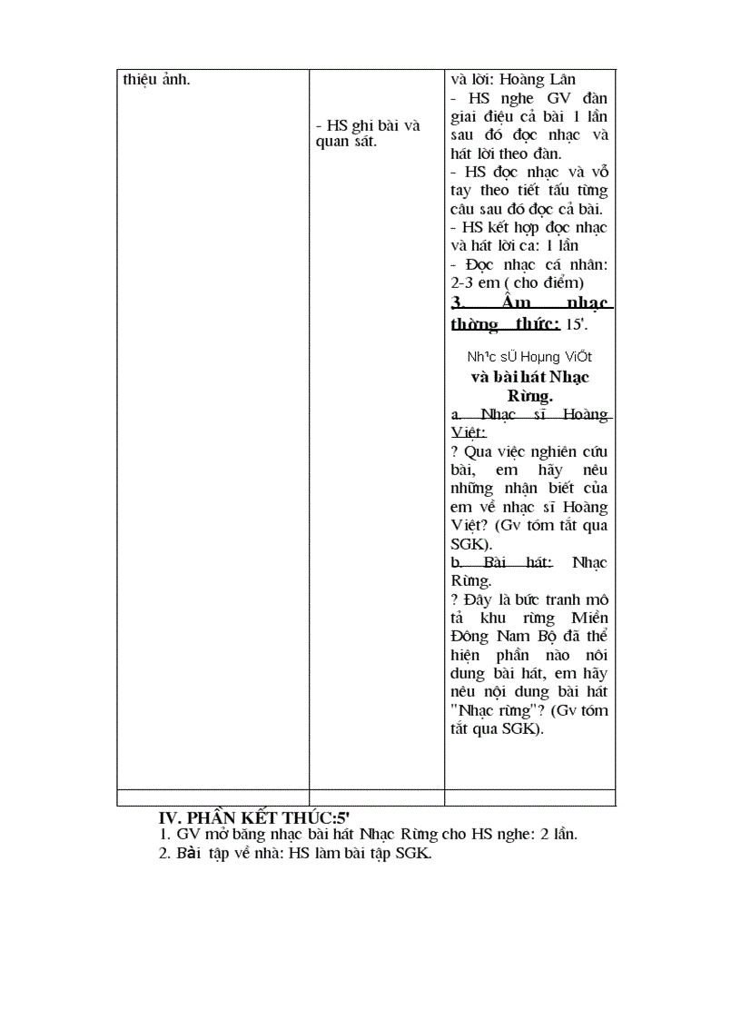 image for page Giáo án âm nhạc 7 cả năm 3 cột