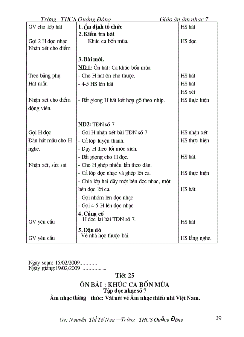 image for page Giao an Am nhac 7 Ca nam 1