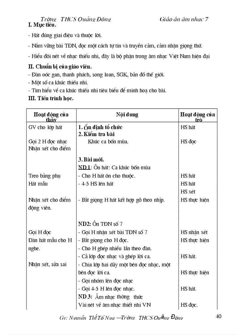 image for page Giao an Am nhac 7 Ca nam 1