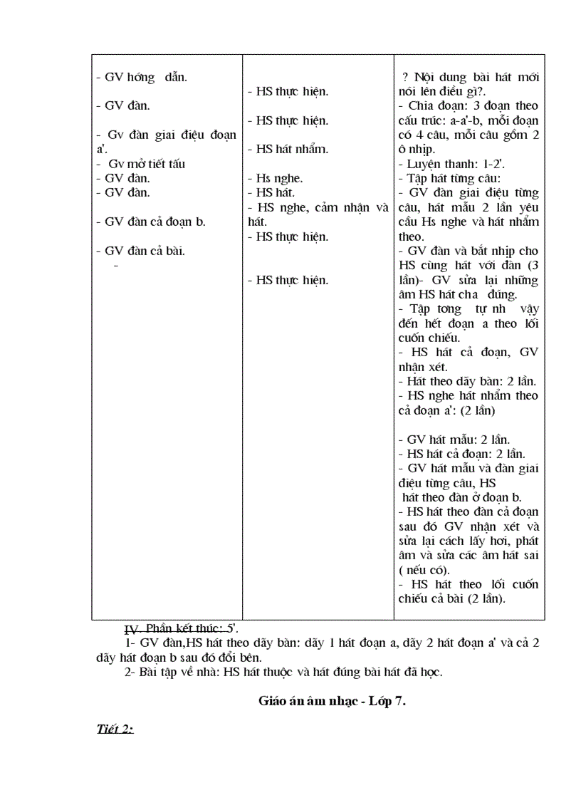 image for page Giáo án Âm nhạc 7 chuẩn mới chi tiết