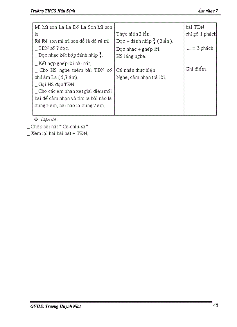 image for page Giáo án âm nhạc 7 HK 2 mới