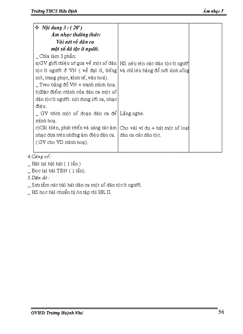 image for page Giáo án âm nhạc 7 HK 2 mới