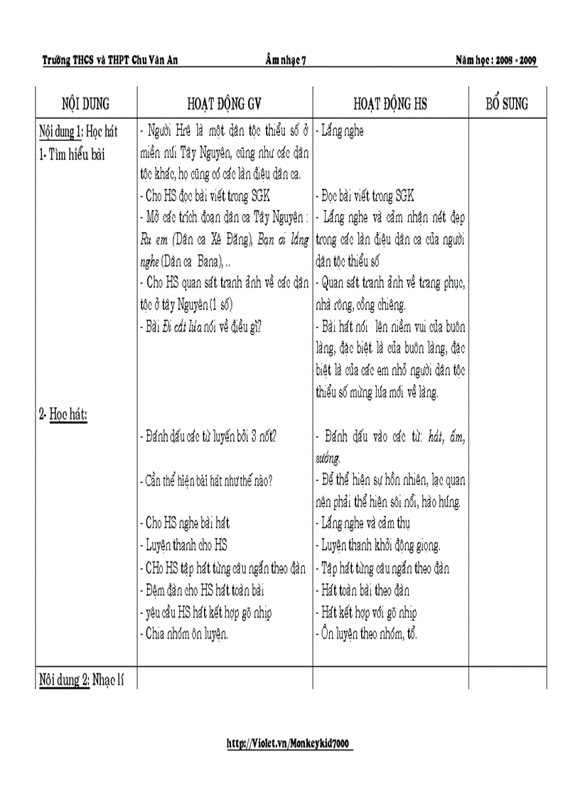 image for page Giáo án âm nhạc 7 hk ii