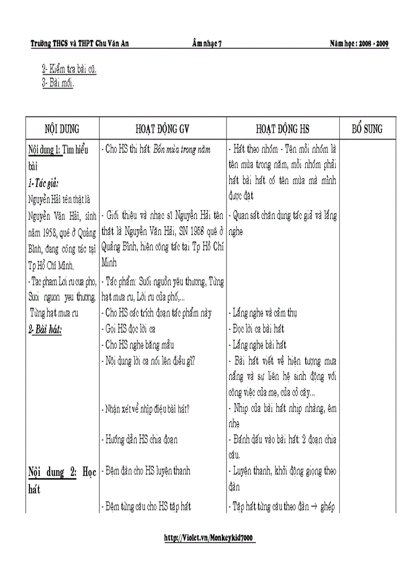 image for page Giáo án âm nhạc 7 hk ii