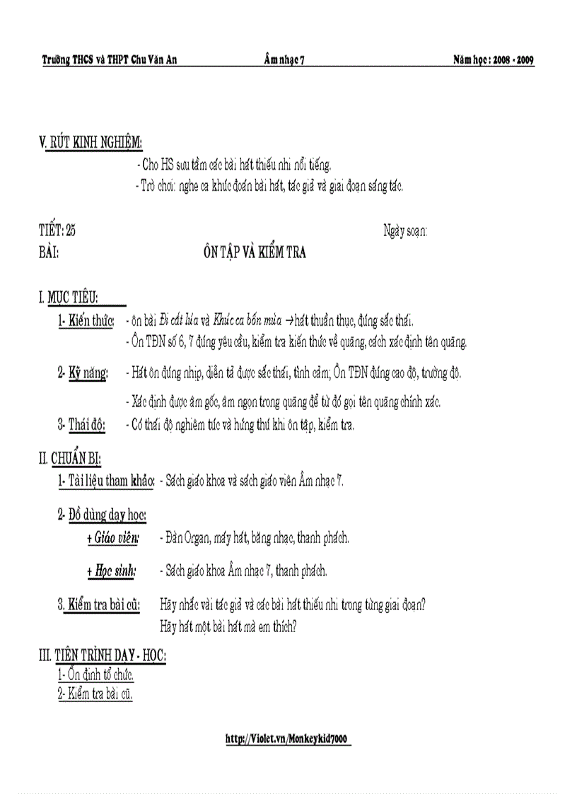 image for page Giáo án âm nhạc 7 hk ii