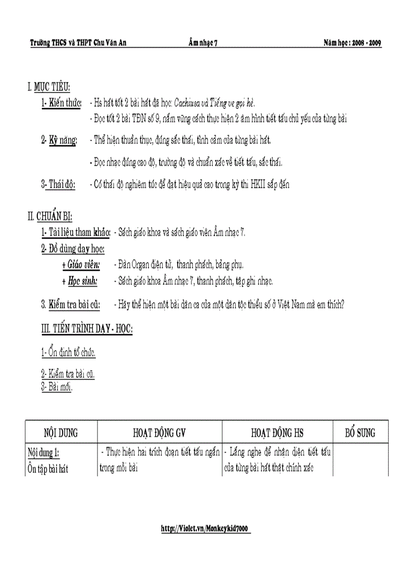 image for page Giáo án âm nhạc 7 hk ii