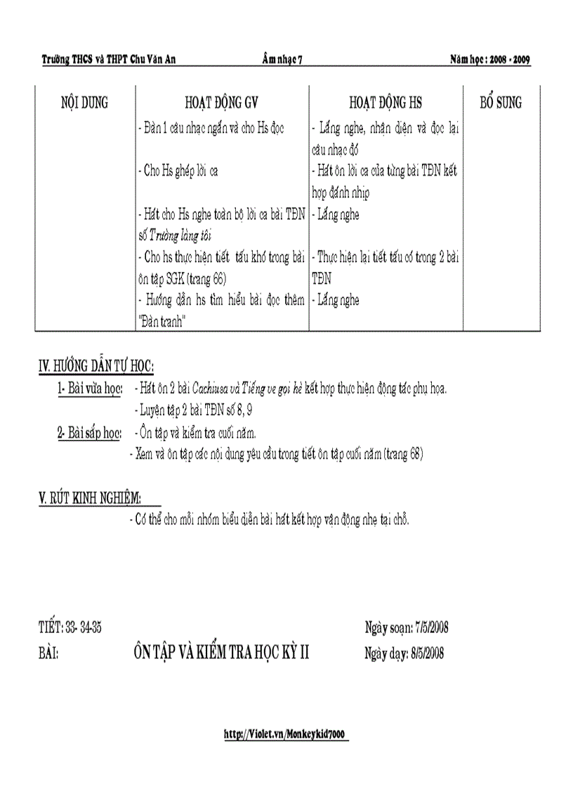 image for page Giáo án âm nhạc 7 hk ii