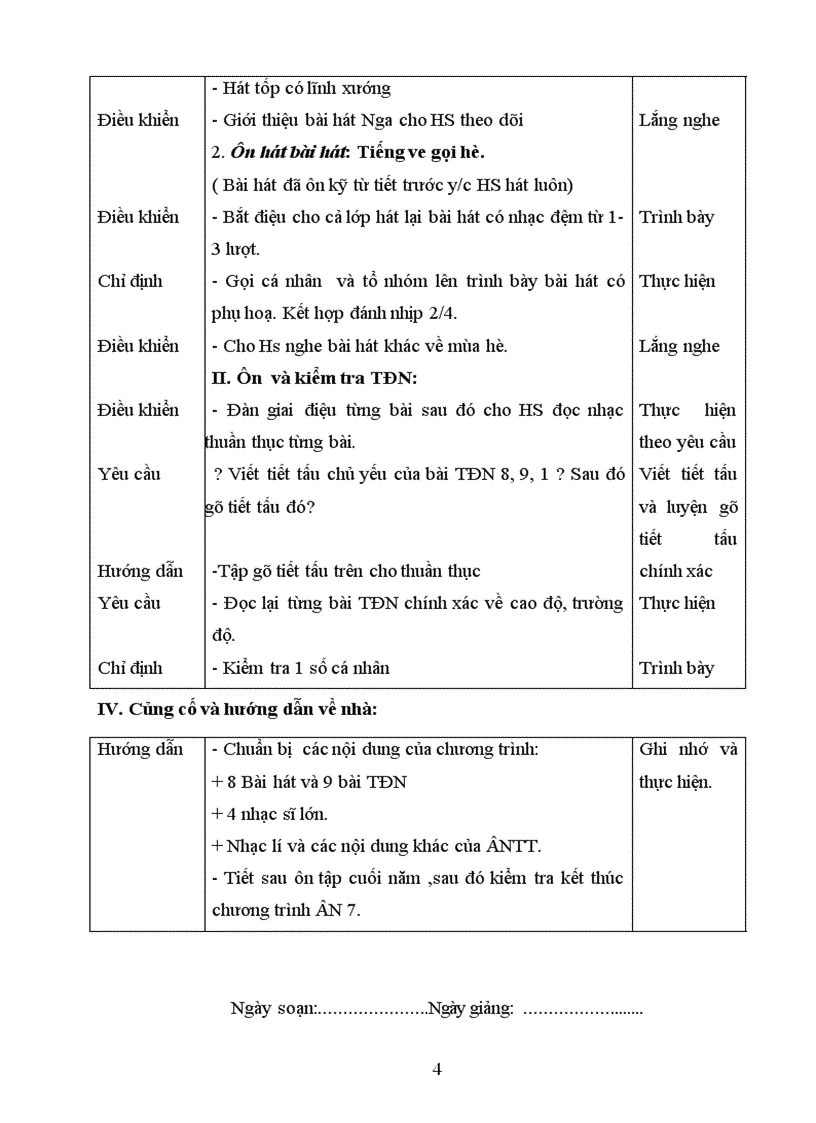image for page Giáo án Âm Nhạc 7 Học Kỳ 2 tiết 31 33