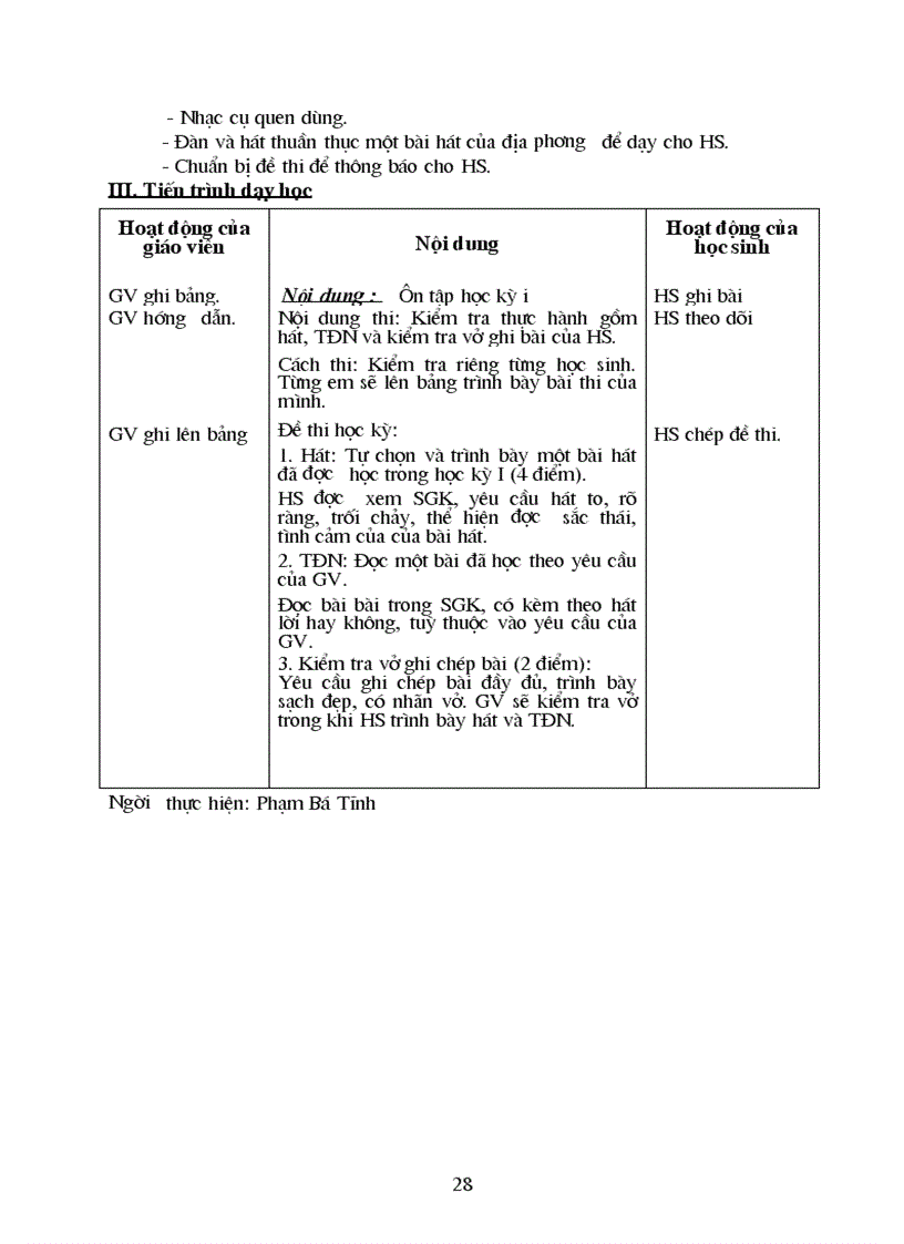 image for page Giáo án Âm nhạc 7 Mới