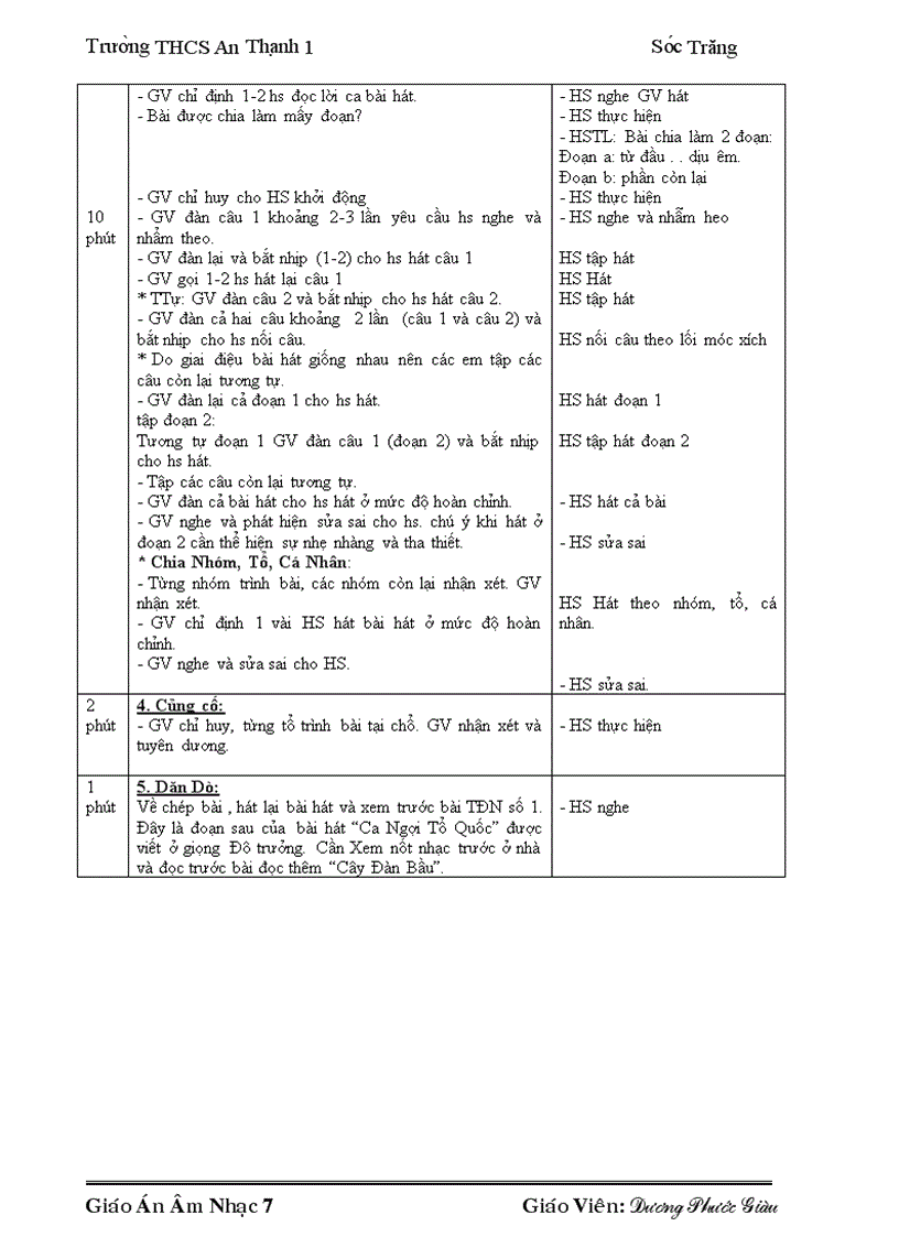 image for page Giáo án Âm nhạc 7 trọn bộ