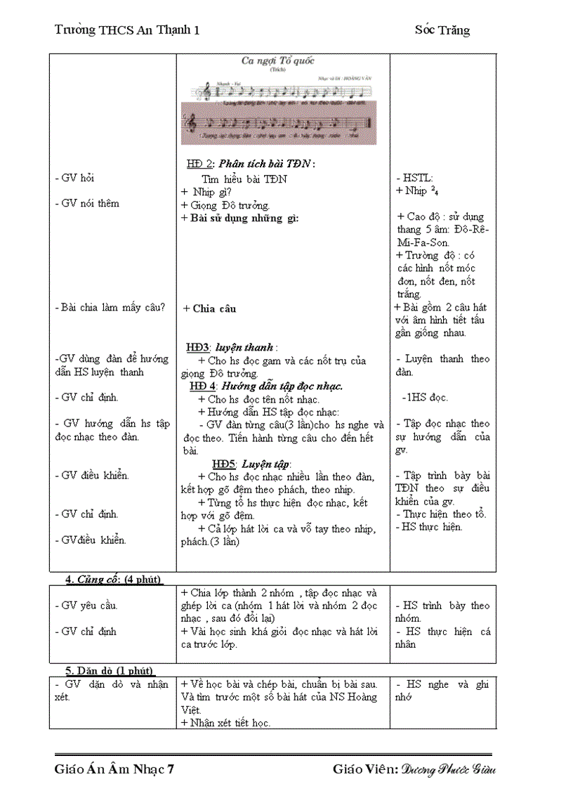 image for page Giáo án Âm nhạc 7 trọn bộ