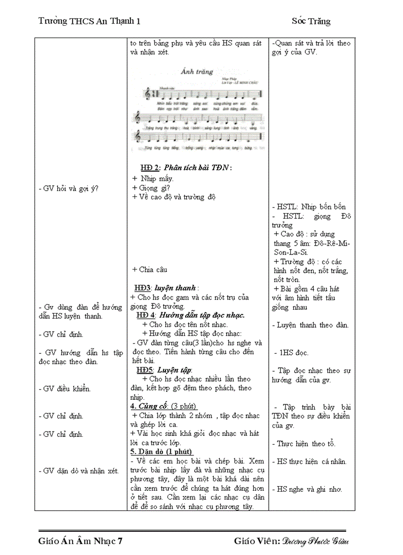 image for page Giáo án Âm nhạc 7 trọn bộ