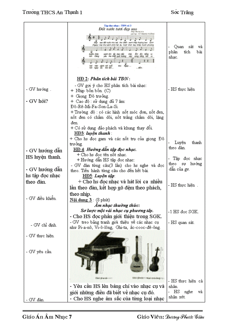 image for page Giáo án Âm nhạc 7 trọn bộ