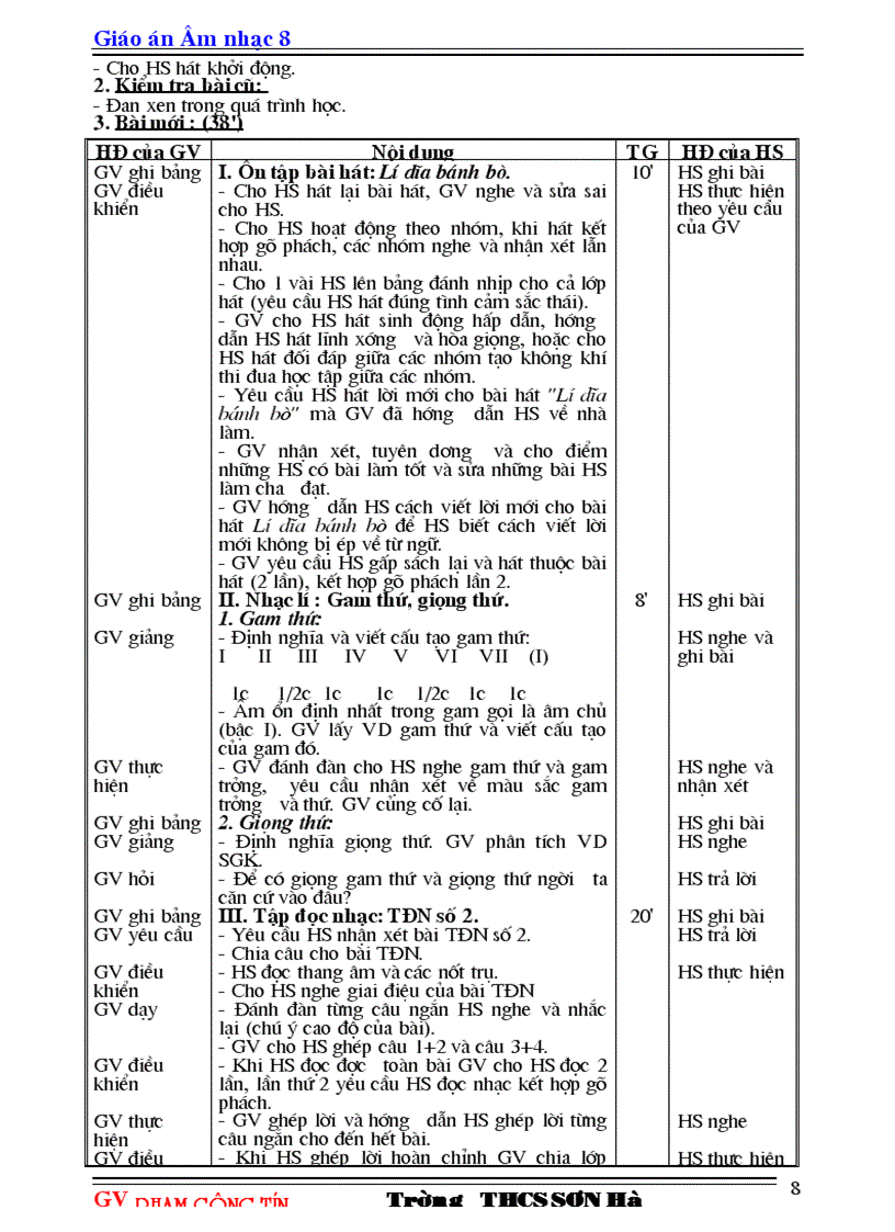 image for page Giáo án âm nhạc 8 chuẩn chỉnh