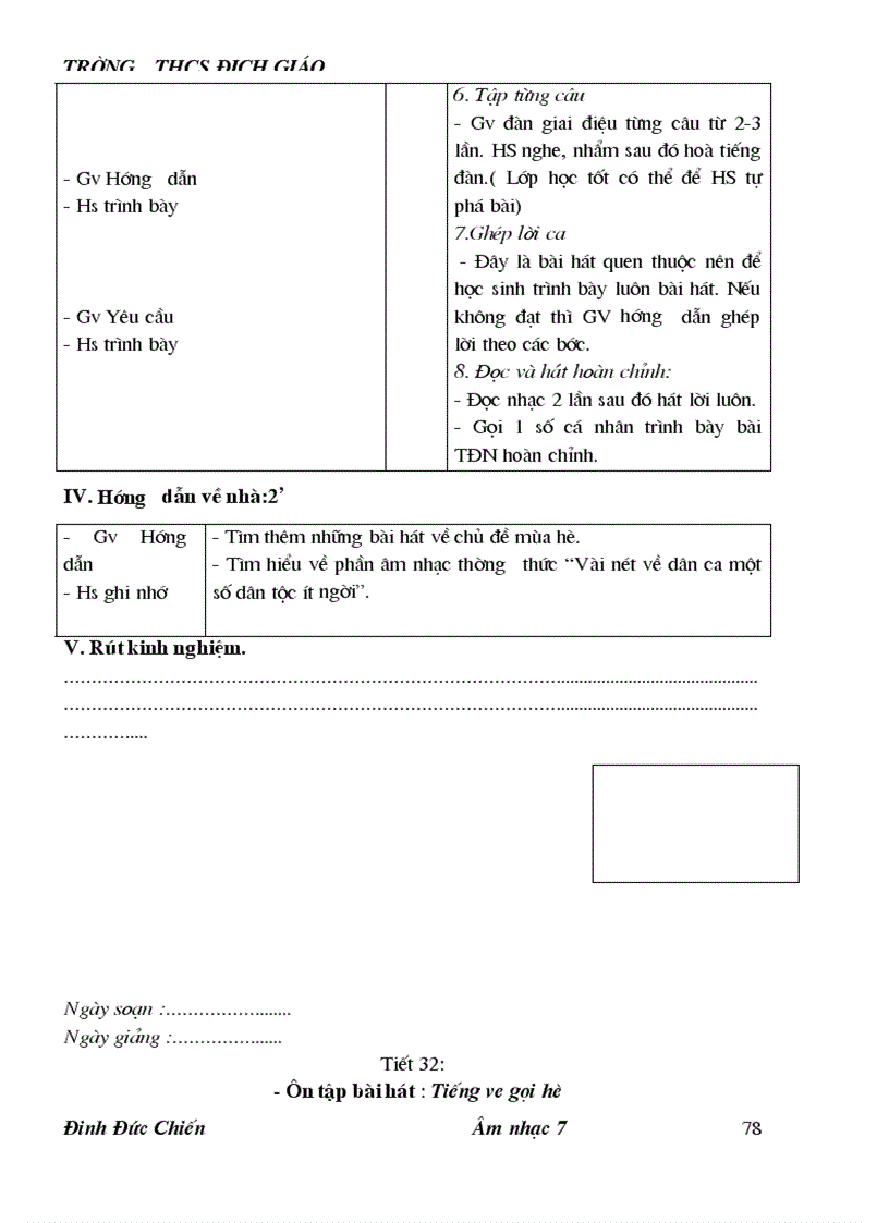 image for page Giáo án âm nhạc đầy đủ