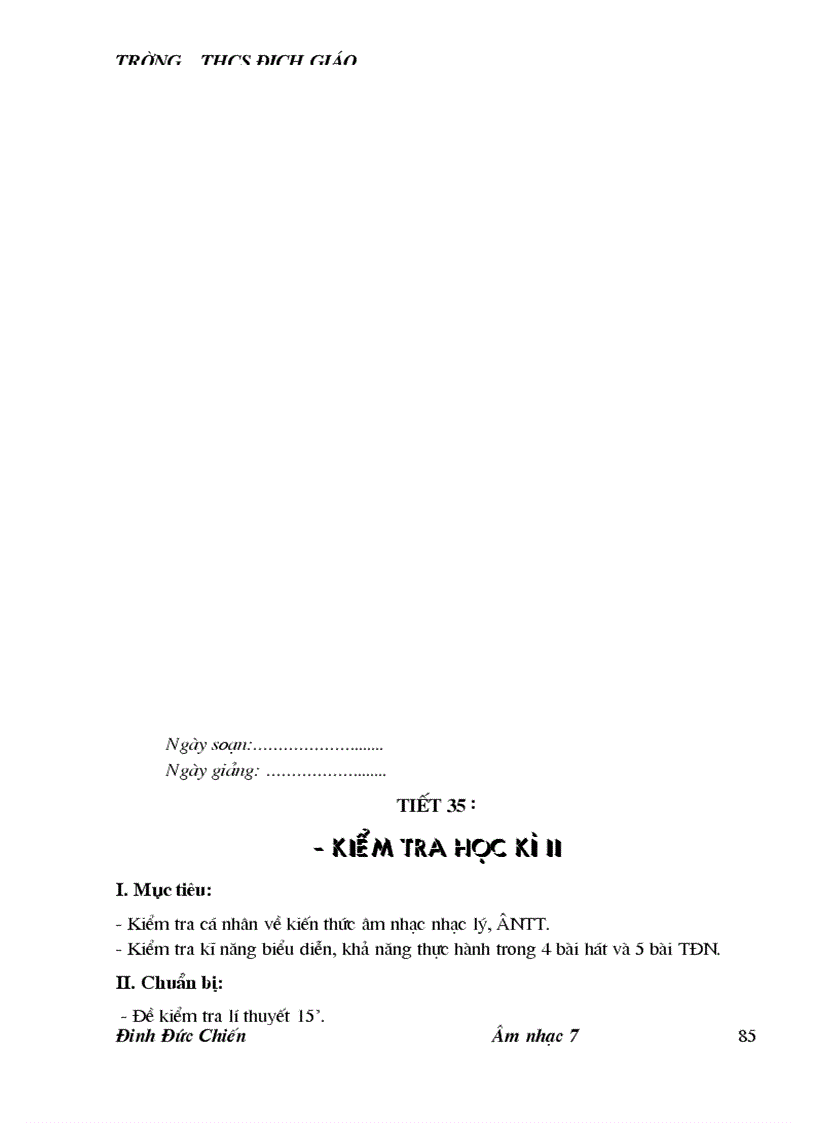 image for page Giáo án âm nhạc đầy đủ