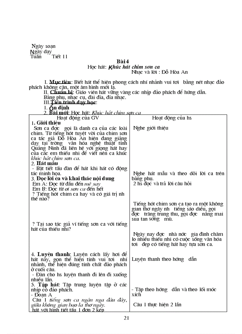 image for page Giao an Am Nhac hay