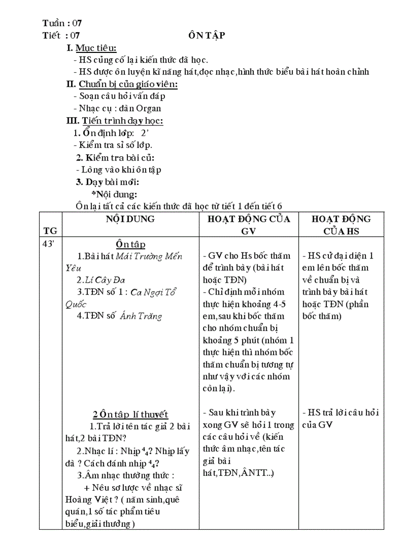 image for page Giáo án âm nhạc HKI lớp 7
