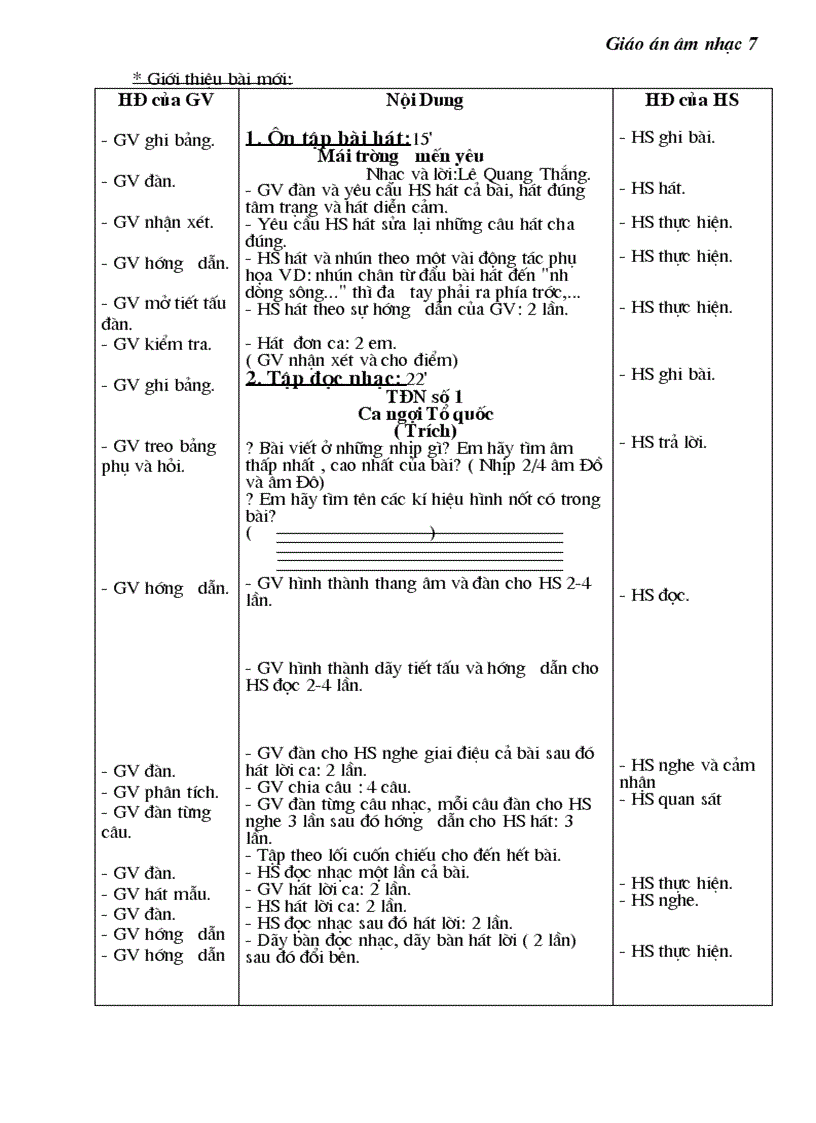image for page Giáo án âm nhạc7 cả năm