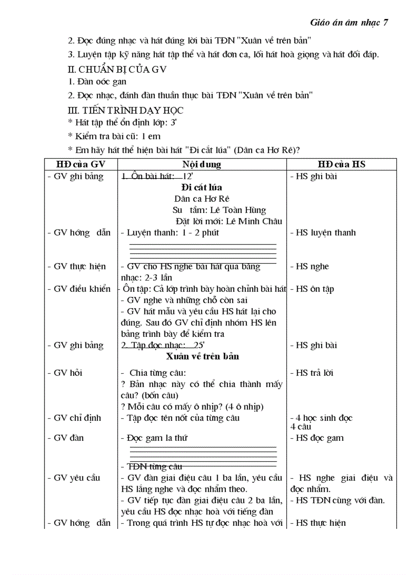 image for page Giáo án âm nhạc7 cả năm