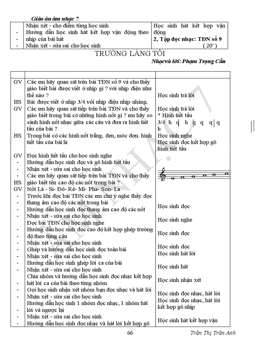 image for page Giáo án âm nhạc7 chuân kiên thức
