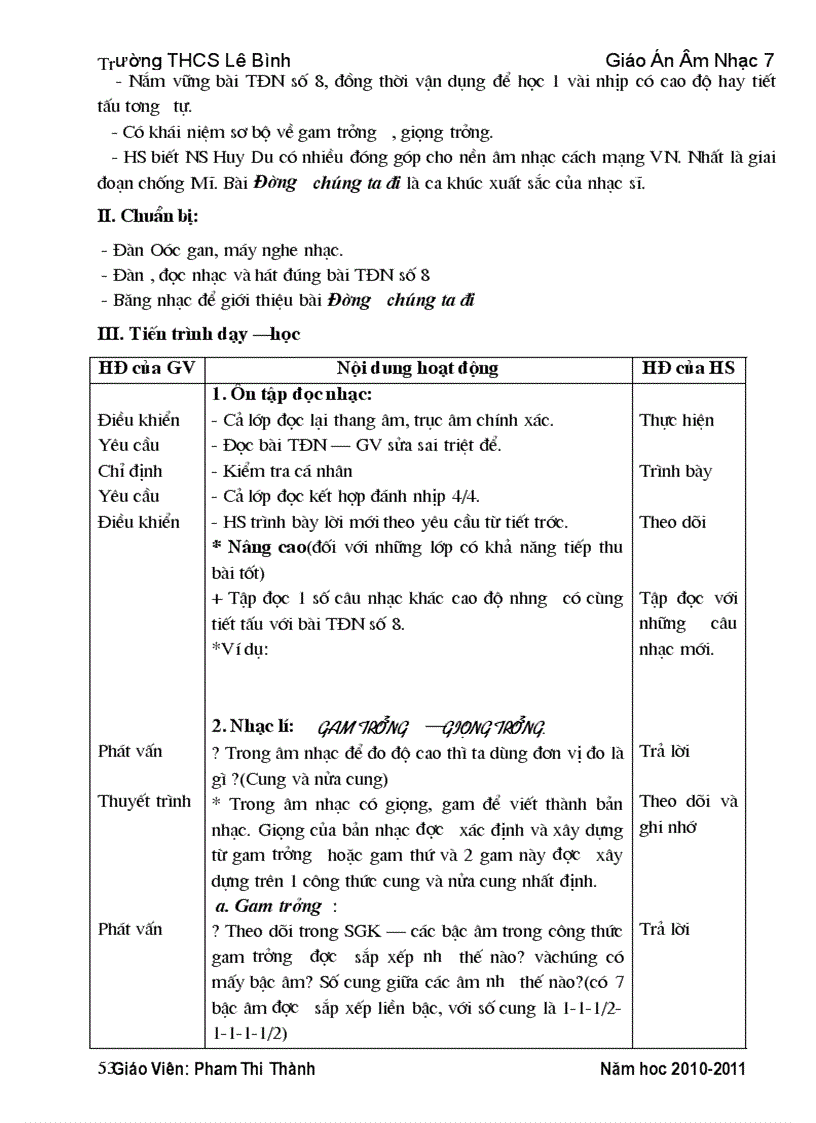 image for page Giáo án hay âm nhạc 7