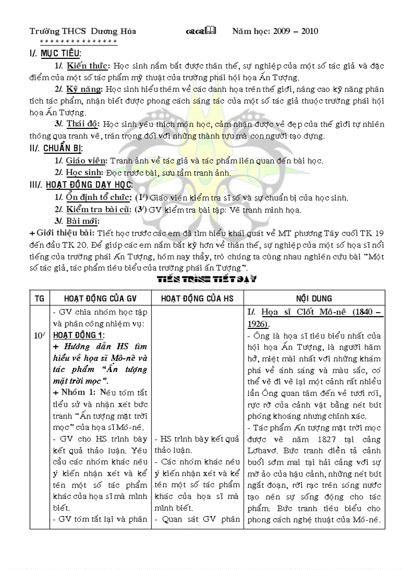 image for page Giao an mi thuat 8