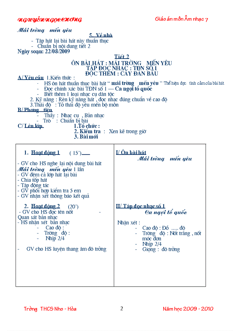 image for page Giao an NHAC 7 2009 2010 doc