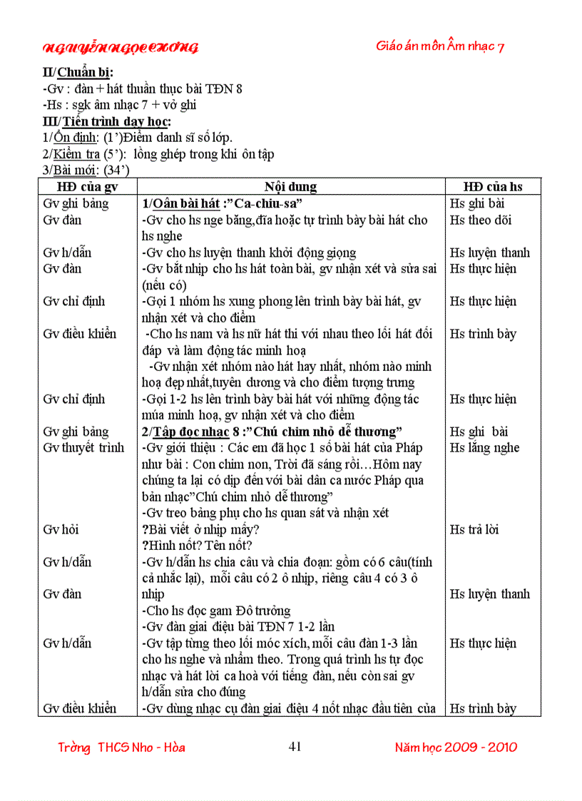 image for page Giao an NHAC 7 2009 2010 doc