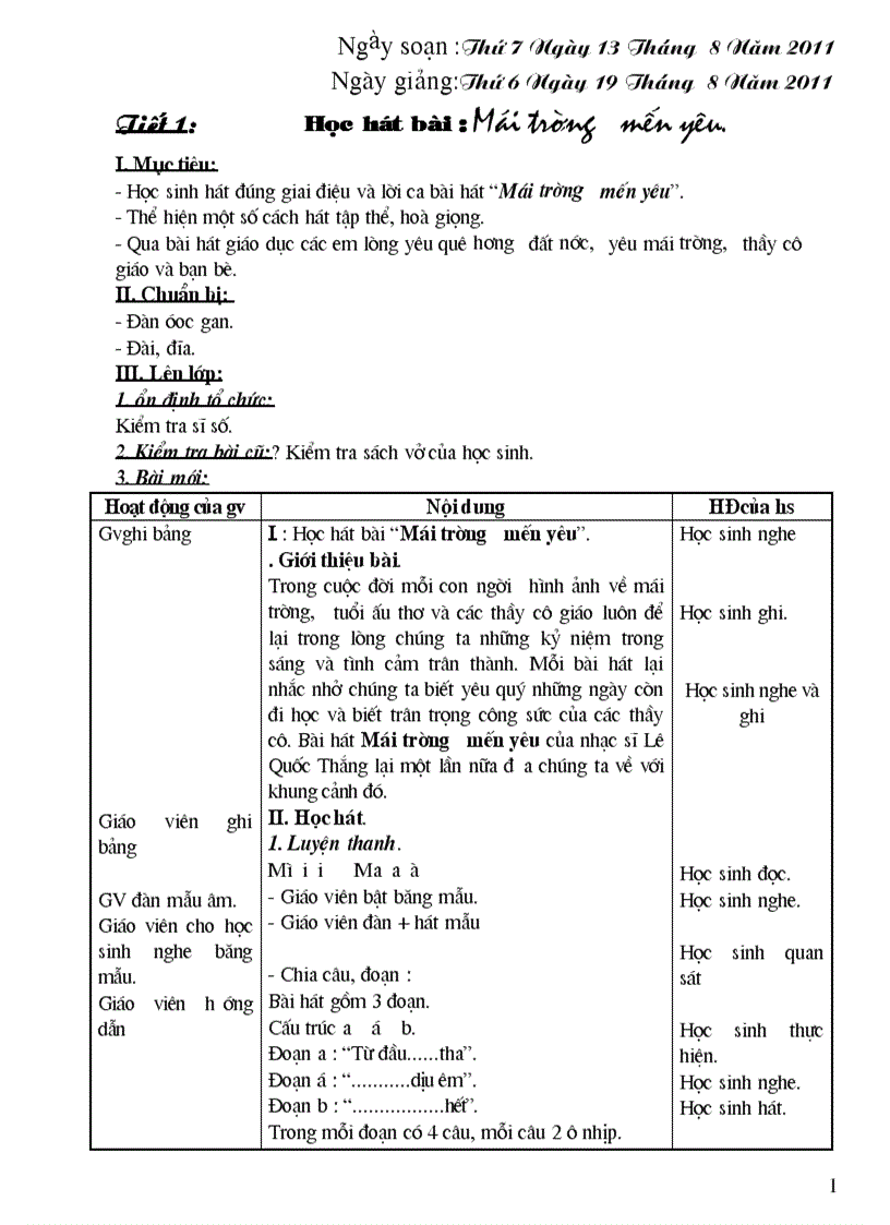 image for page Giáo án Nhạc 7 2011 2012