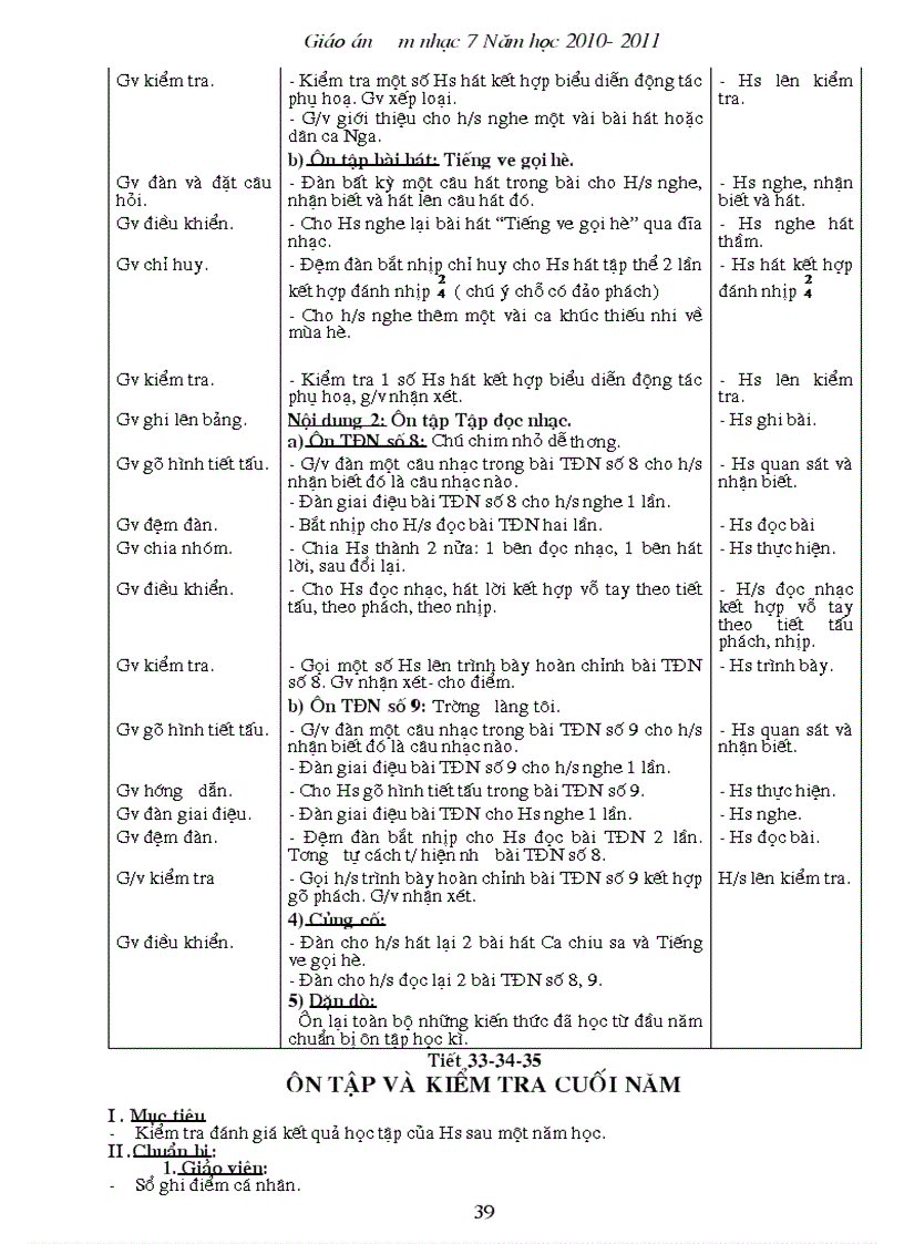 image for page Giáo án Nhạc 7 3 cột