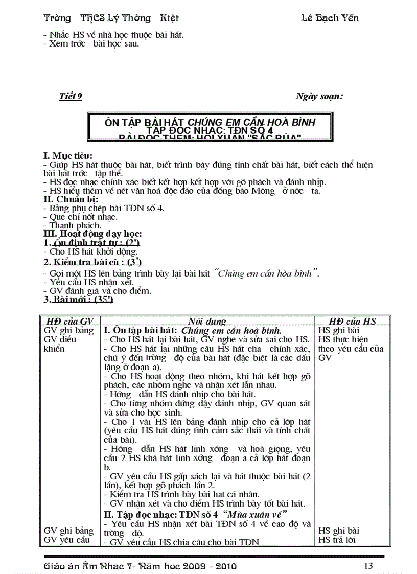 image for page Giáo án nhạc 7 hot