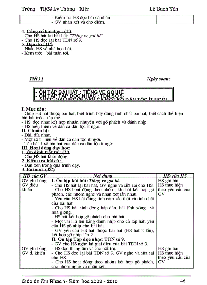 image for page Giáo án nhạc 7 hot