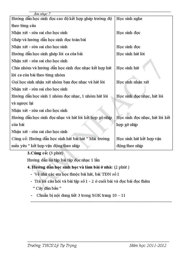 image for page Giáo án Nhạc 7 kì I