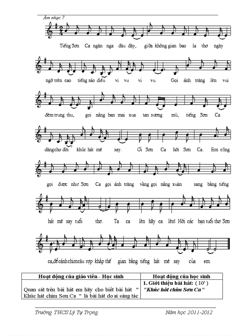 image for page Giáo án Nhạc 7 kì I