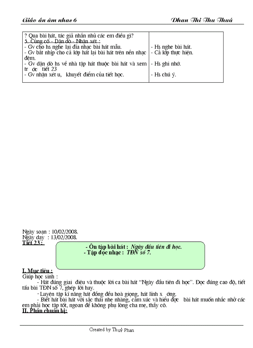 image for page Giáo án ÂM nhạc 6 1
