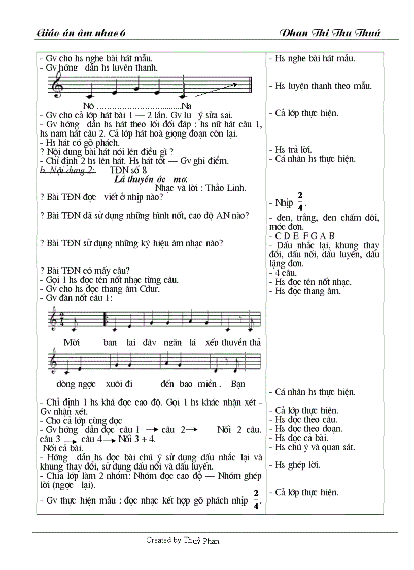 image for page Giáo án ÂM nhạc 6 1