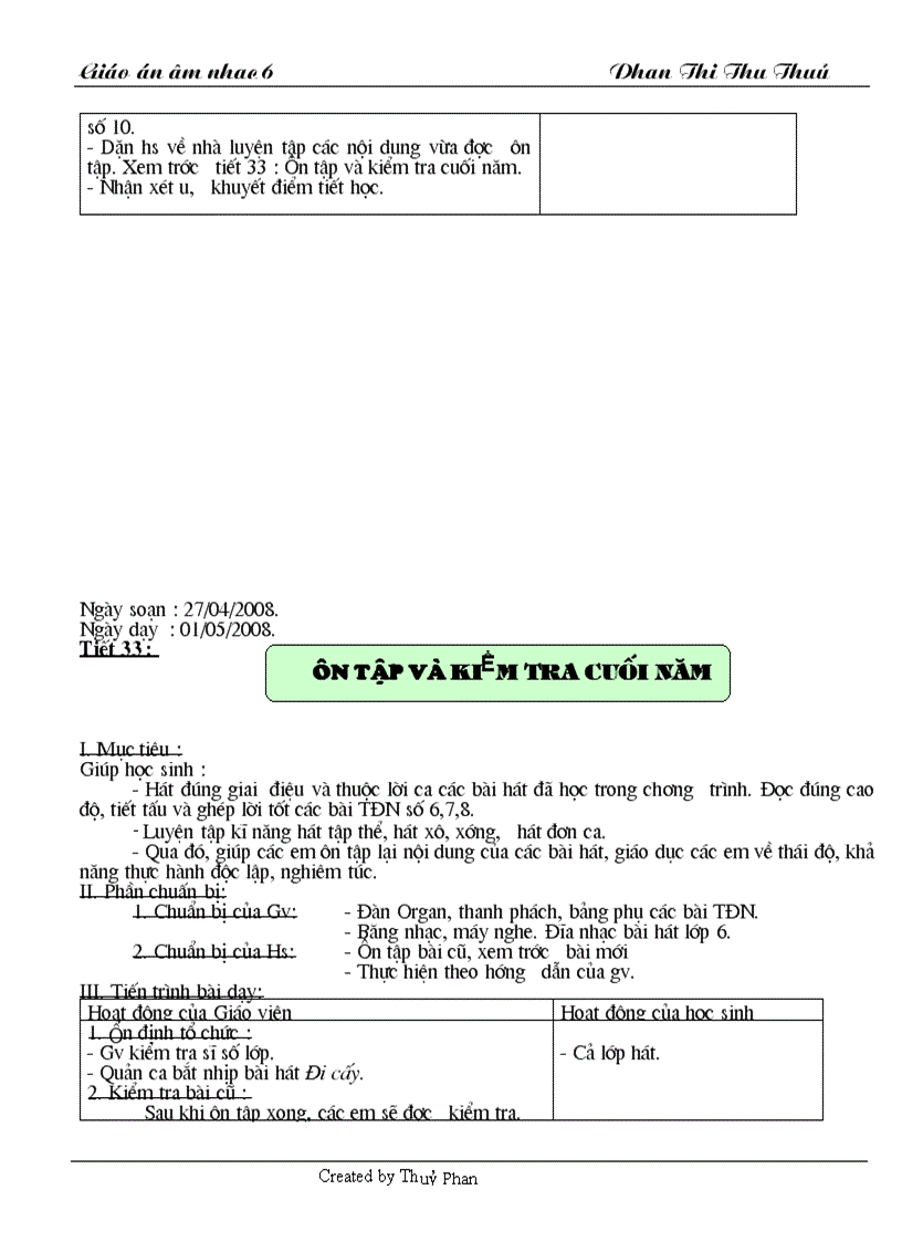 image for page Giáo án ÂM nhạc 6 1