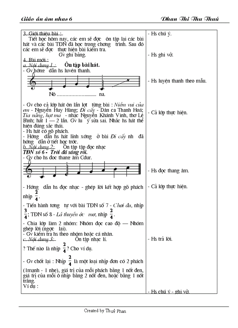image for page Giáo án ÂM nhạc 6 1