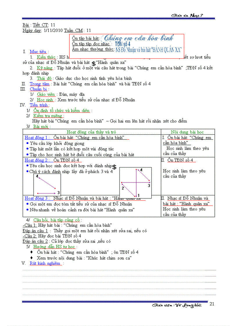 Nhạc 7 Tiết 10