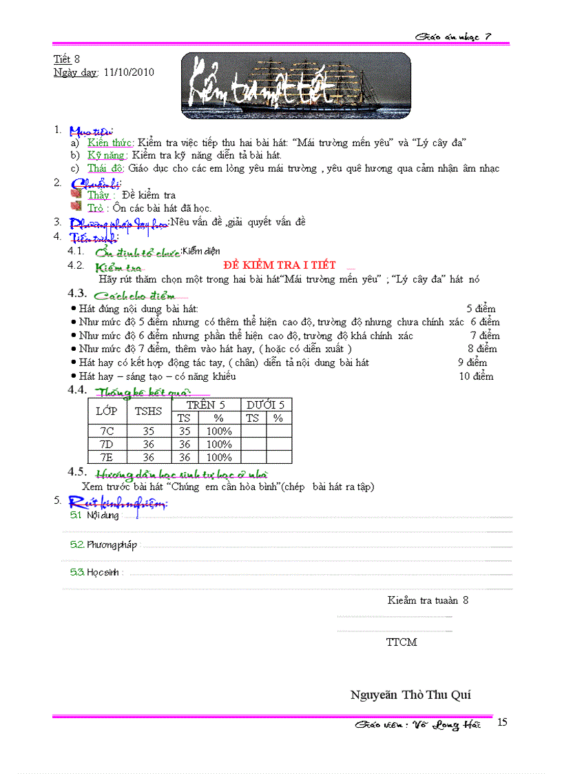 image for page Nhạc 7 Tiết 8