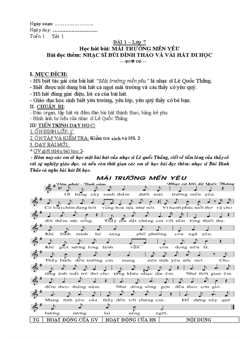 image for page Nhạc lớp 7 tiết 1